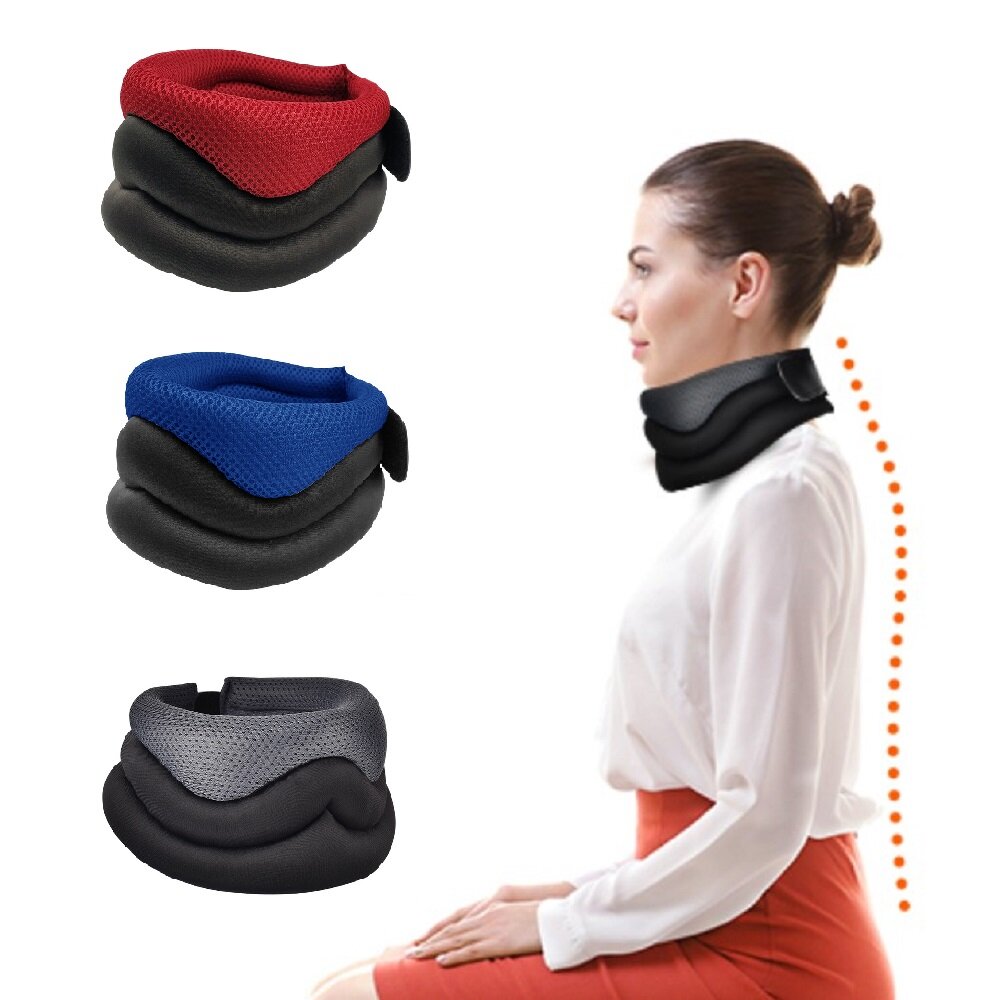 

Cervical Neck Traction Pillow Neck Support Posture Corrector Cervical Collar for Pain Relief Neck Stretcher Braces Blue