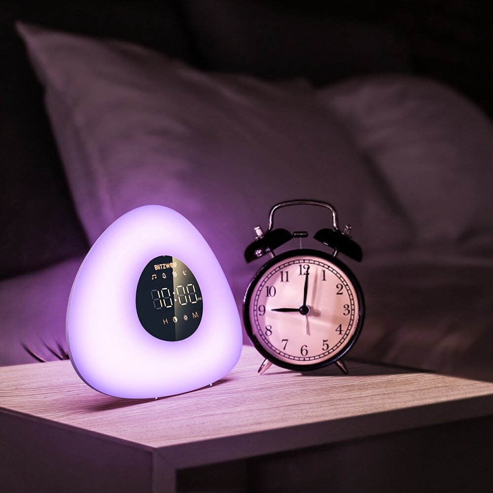 BlitzWolf® BW-LT23 Pro Wake-up Light Alarm Clock with Sunrise & Sunset Mode Touch Control RGB Dimmable Night Lamp