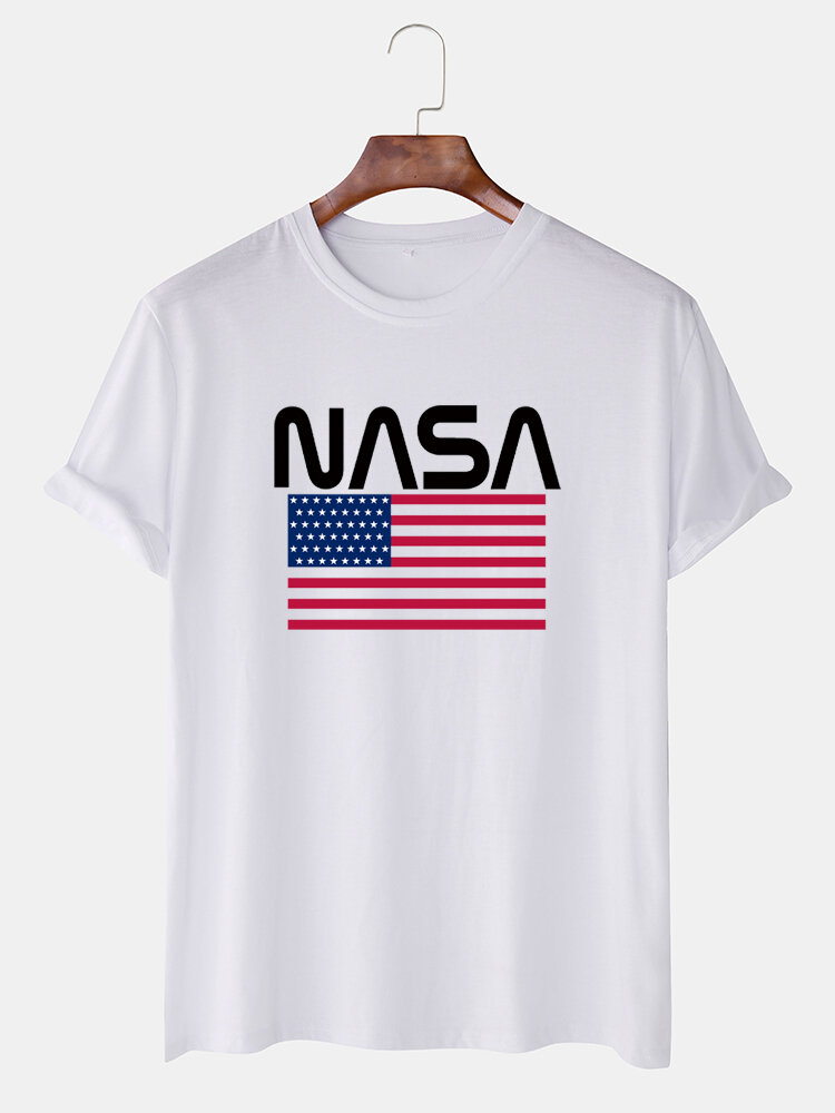 Heren casual NASA-patroon T-shirts met korte mouwen