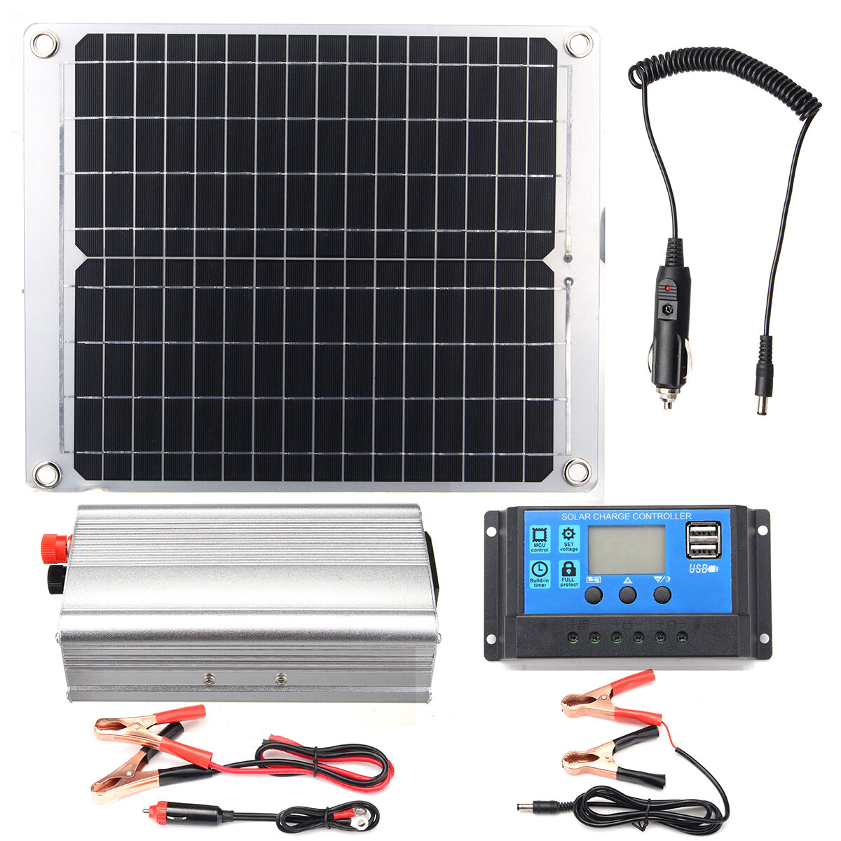 Efficient solar powered system 40w dual usb ports solar panel & 2000w