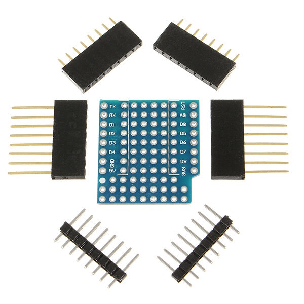 5Pcs WeMos® ProtoBoard Shield For WeMos D1 Mini Double Sided Perf Board Compatible