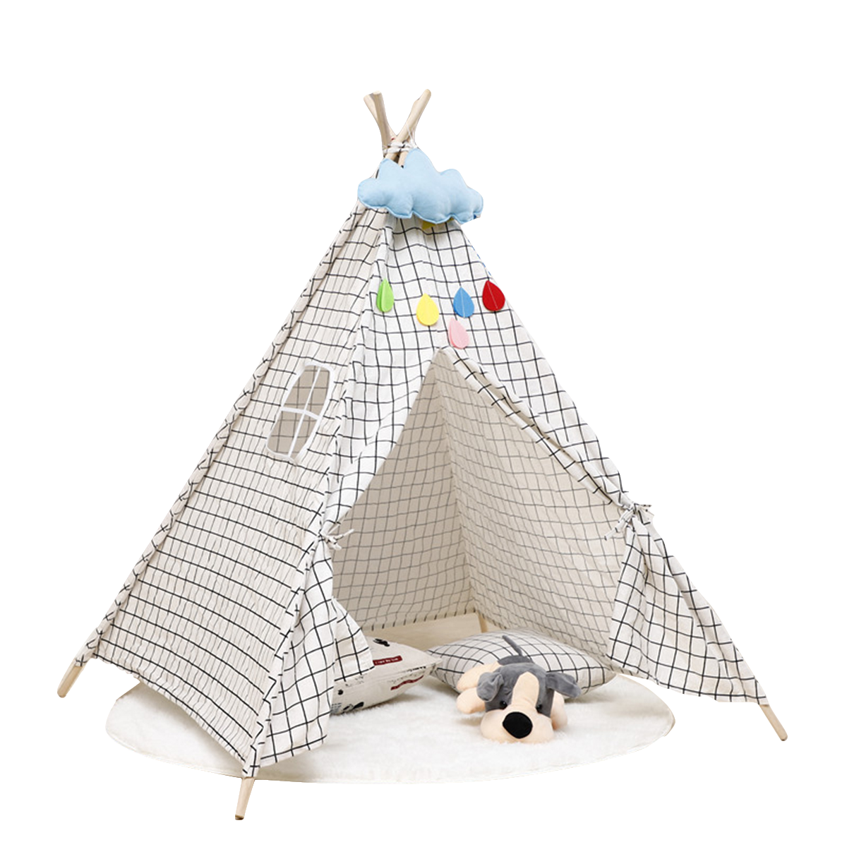 

160 см детская игровая палатка Teepee, домик для ролевых игр, домашний На открытом воздухе, детский индийский холст, игр