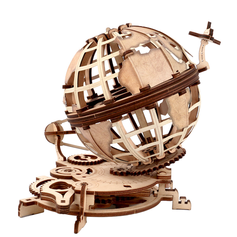 Houten holle bol DIY gemonteerd creatief 3D speelgoed Houten mechanische wereldbol Model Educatief s