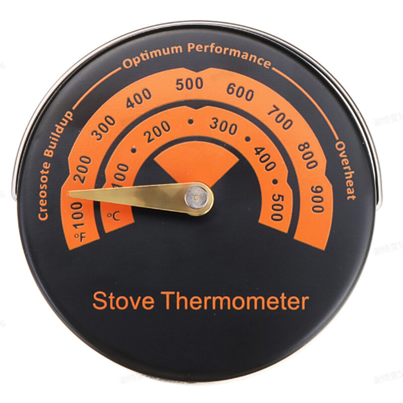 Termometro magnetico per stufa a legna con sonda e ventilatore per camino, strumento per forno barbecue domestico e sensibile.