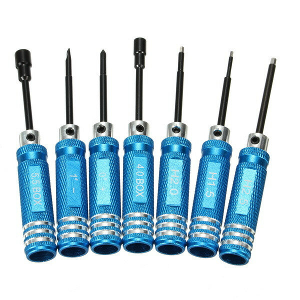 

7PCS Black/Blue Stainless Steel Hex Screwdriver Screwdriver Kit Repairing Hand Tool