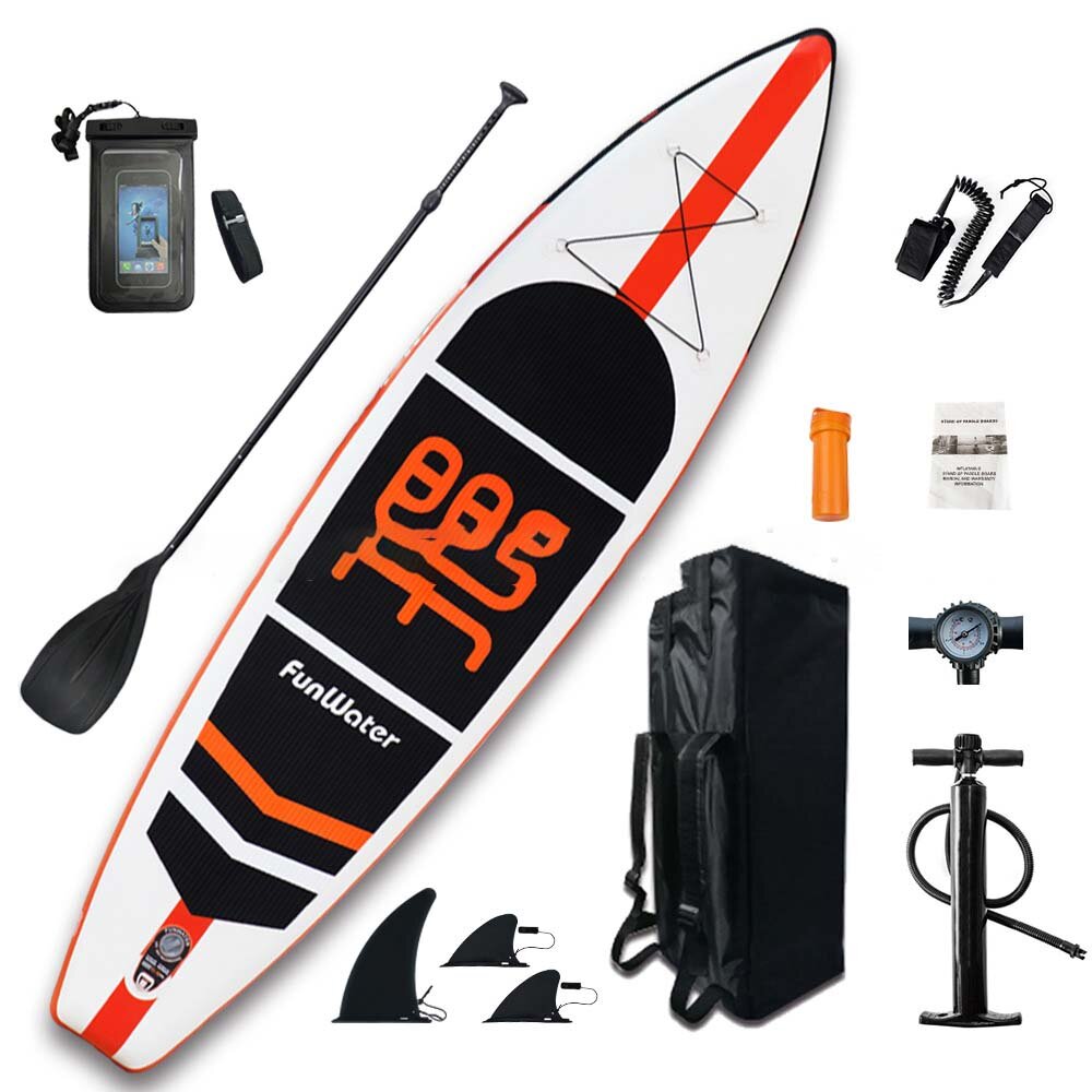 [EU/US Direct] FunWater 132*33*6Inch Inflatable Stand Up Surfboard Adjustable Portable Paddle Board With Air Pump/Paddle