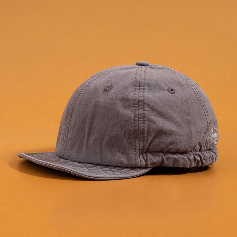 Unisex Solid Color Short Sort Brim Snapback Hat Casual Wild Elastic Band Baseball Cap