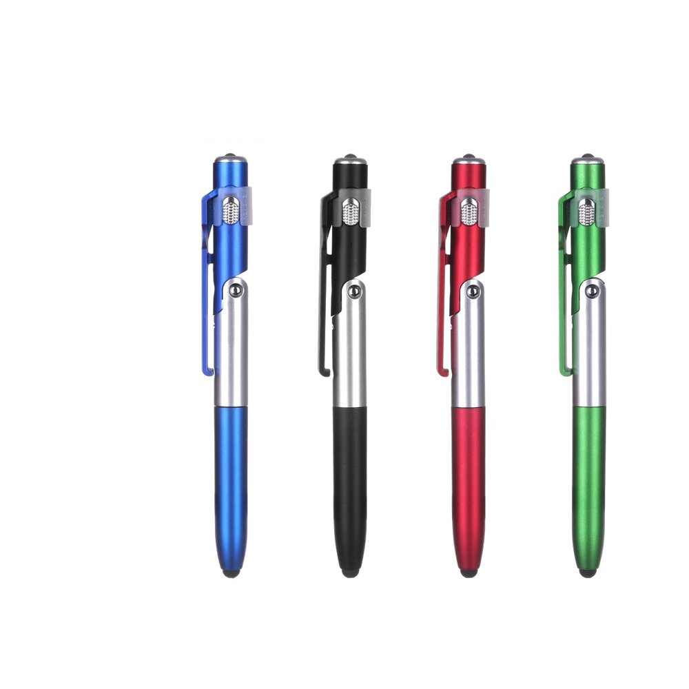 10Pcs 4-in-1 Ballpoint Pen Folding Screen Stylus Touch Pen Capacitive Pen with LED For Tablet Cellphone School Office