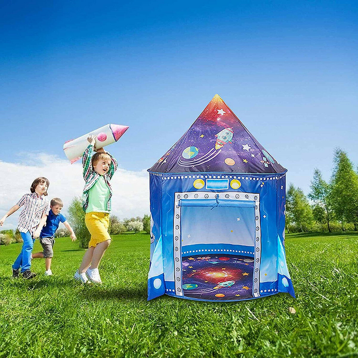 Space Capsule Children's Tent Game House Baby Crawling Printing Yurt Indoor Play House Indoor Toys