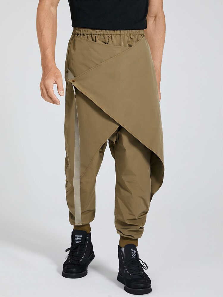 Male Fashion Patchwork Dropped Crotch Pants