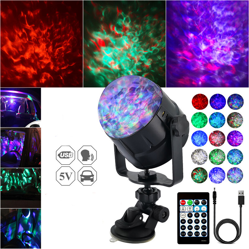 15 kleuren Sound Activated LED Stage Light Magic Effect DJ Disco Ball RGBP Lamp + Afstandsbediening 