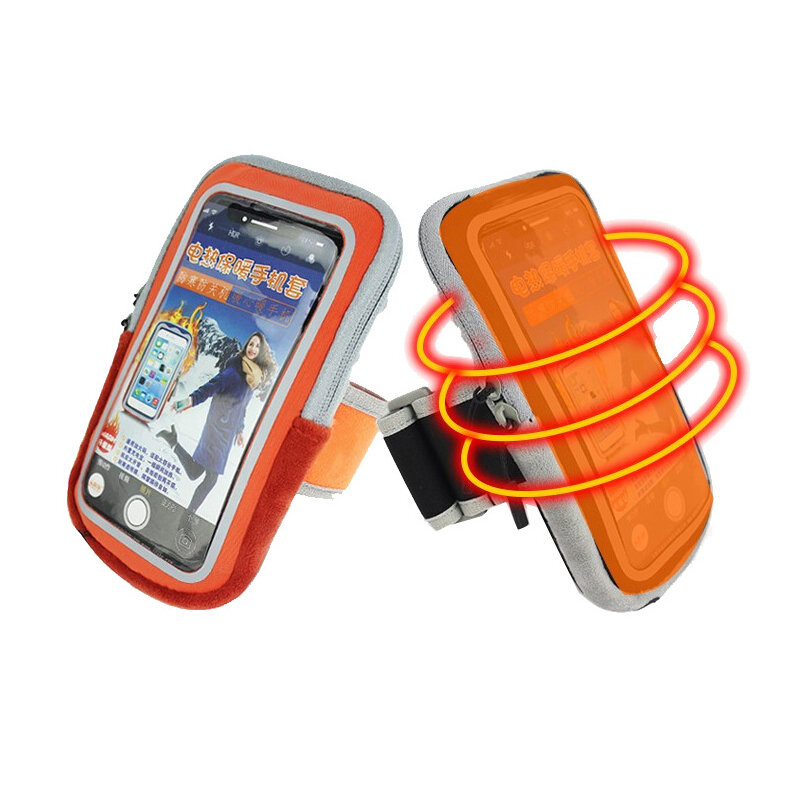 حافظة هاتف محمول مدفوءة بالكهرباء WARMSPACE بشريط معلق، غطاء حقيبة تدفئة هاتف كهربائي USB، تمنع الإيقاف التلقائي، مناسبة لمعظم هواتف الشاشة بنطاق 5-7 بوصة