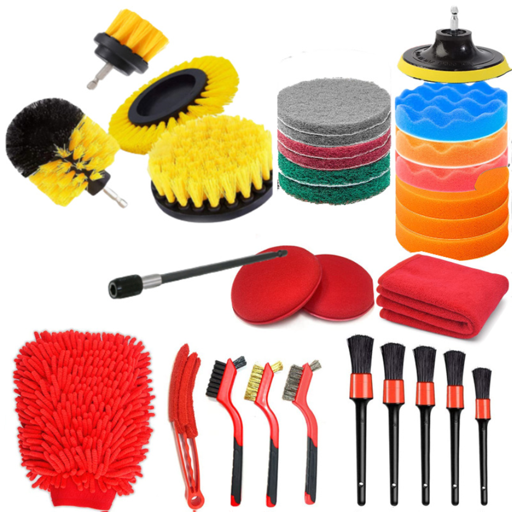 31pcs Car Wash Tools Set with Car Wash Cleaning Brush Car Wipes Tire Cleaning Brush Car Wash Brush E