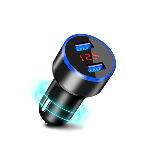 

Bakeey Digital Voltage Diplay Dual USB 3.1A Fast Car Charger With LED Light For Mobile Phone Tablet