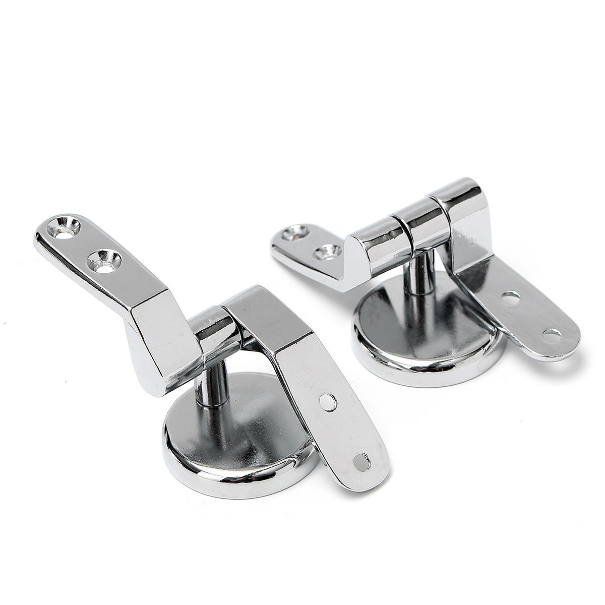 2Pcs Universal Replacement Toilet Seat Bar Hinge Set Chrome Hinges with Fittings