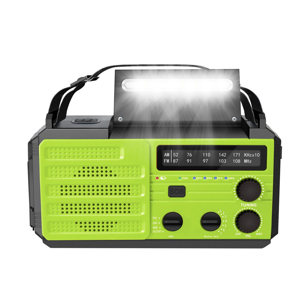 Emergency Hand Crank Radio with LED Flashlight for Emergency, AM/FM NOAA Portable Weather Radio with 8000mAh Power Bank Phone Charger, USB Charged & Solar Power for Camping,SOS Alarms for Home Outdoor