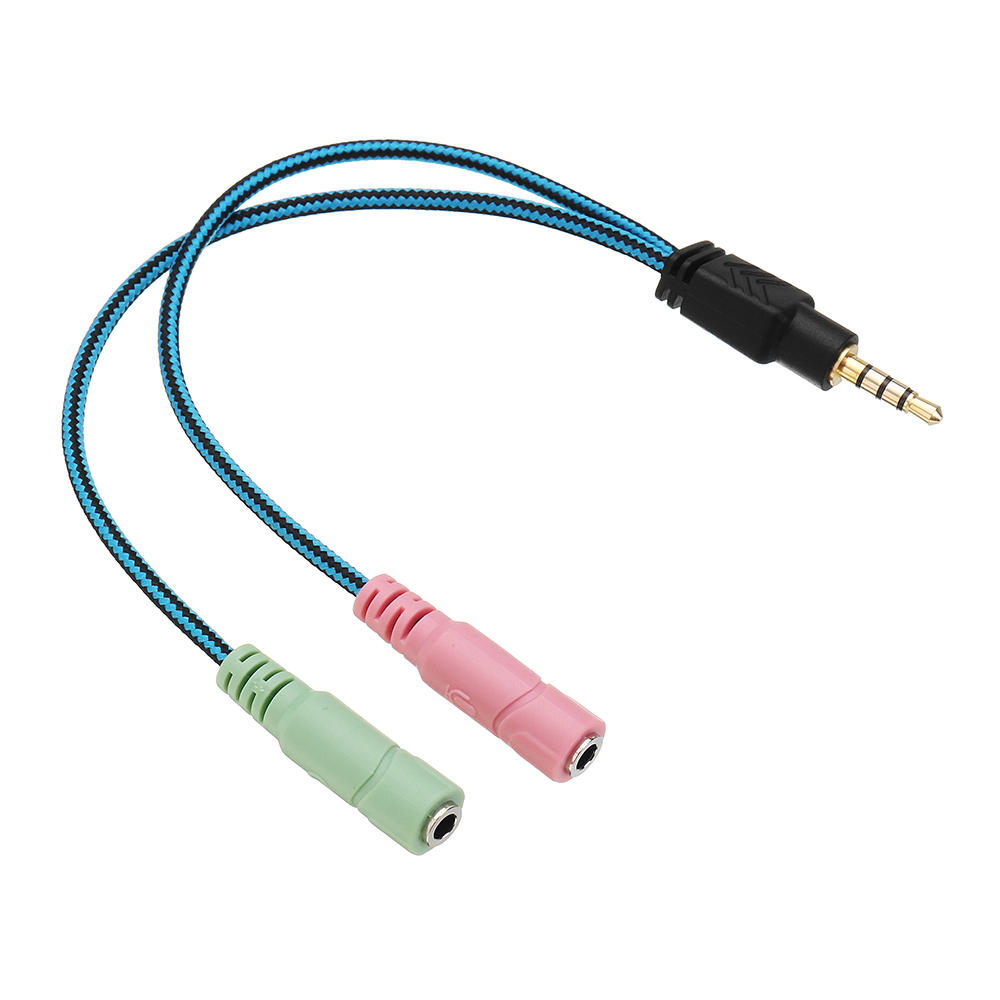 Kotion Elke 3,5 mm 2 in 1 Y hoofdtelefoon-splitter-adapter Audio Aux-kabel