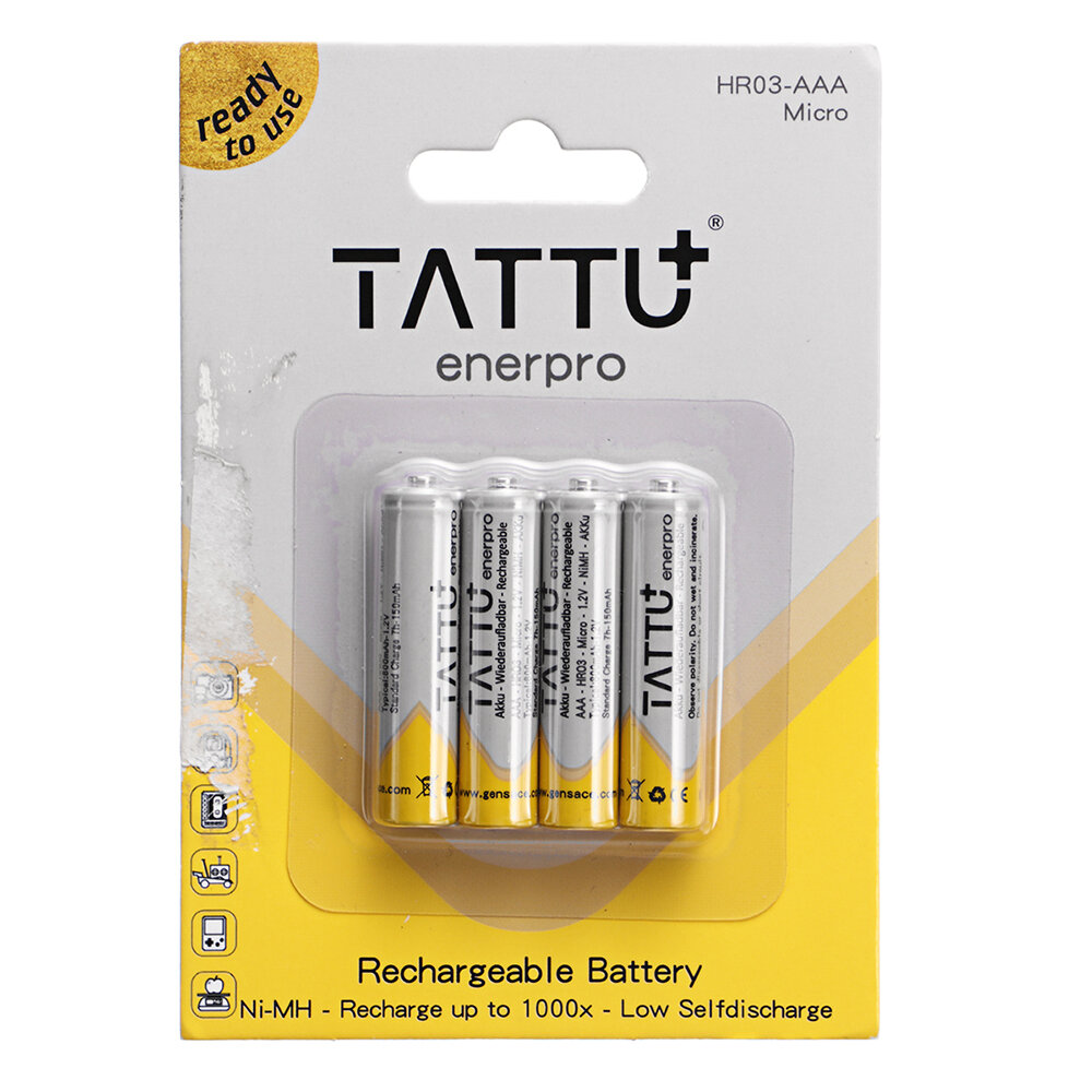 4Pcs TATTU 1.2V 800mAh AA NIMH Rechargeable Battery for RC Drone