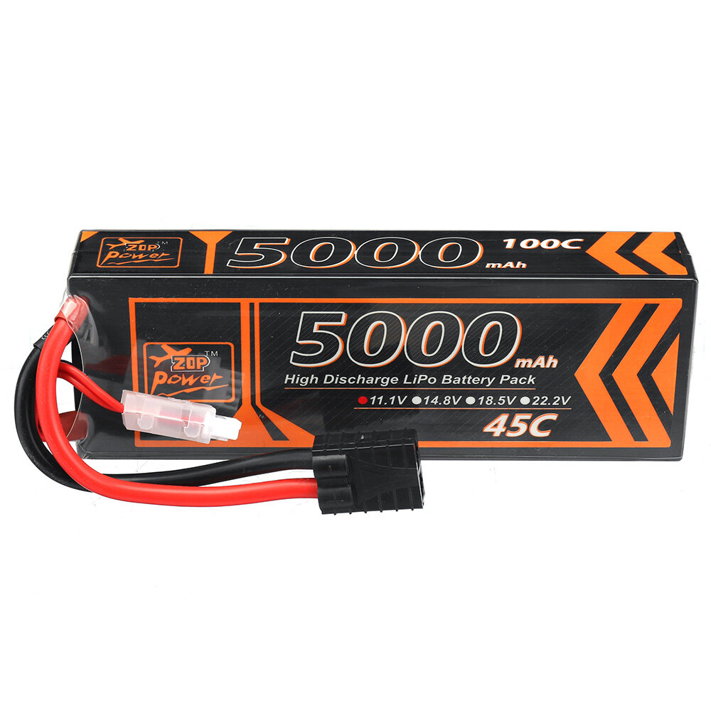 ZOP Power 11.1V 5000mAh 45C 3S LiPo Battery T Deans Plug for FPV Racing Drone