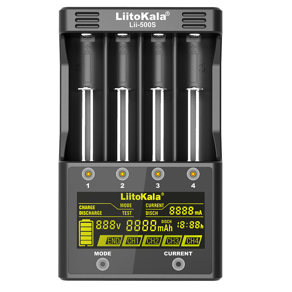 

LiitoKala lii-500S LCD Экран Дисплей Самое умное зарядное устройство для лития и NiMH Батарея 18650 26650