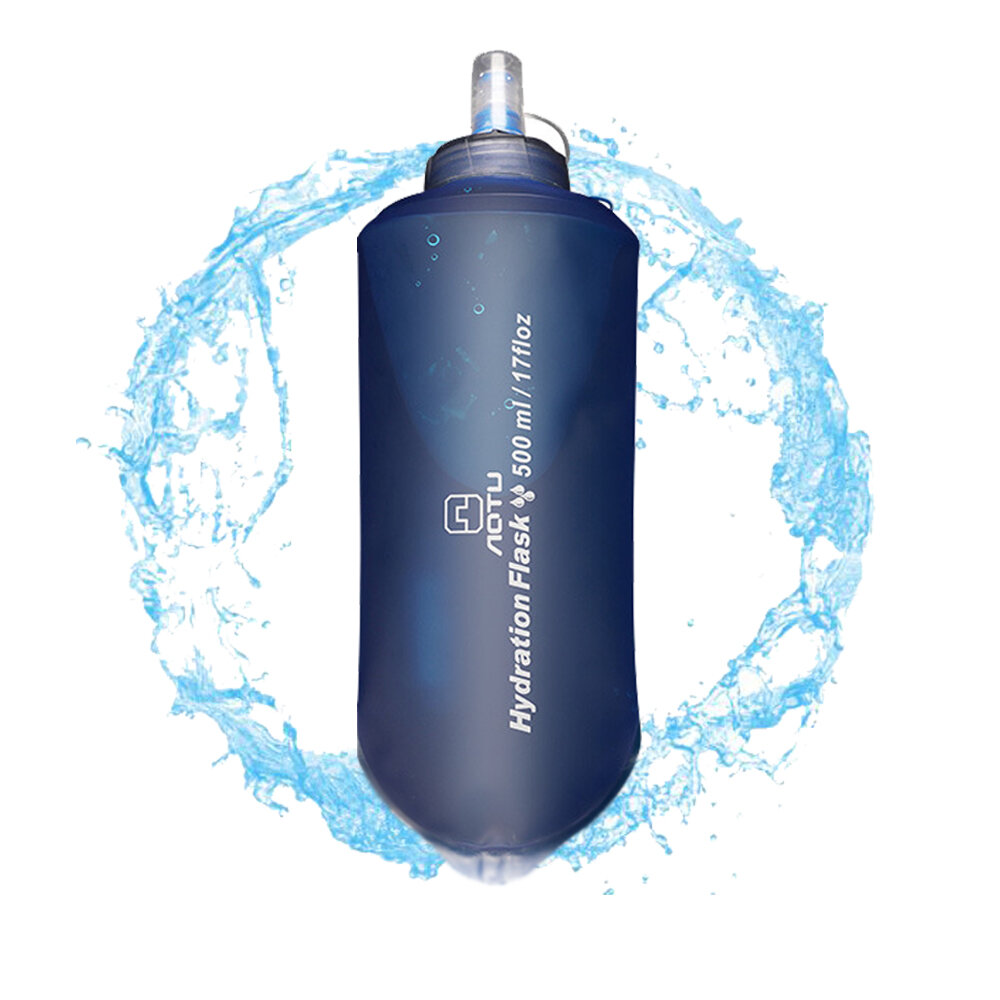 AOTU 500ML Opvouwbare Waterfles Gratis BPA Opvouwbaar Lekvrij SoftBottle Waterzak TPU Reisbeker Lich