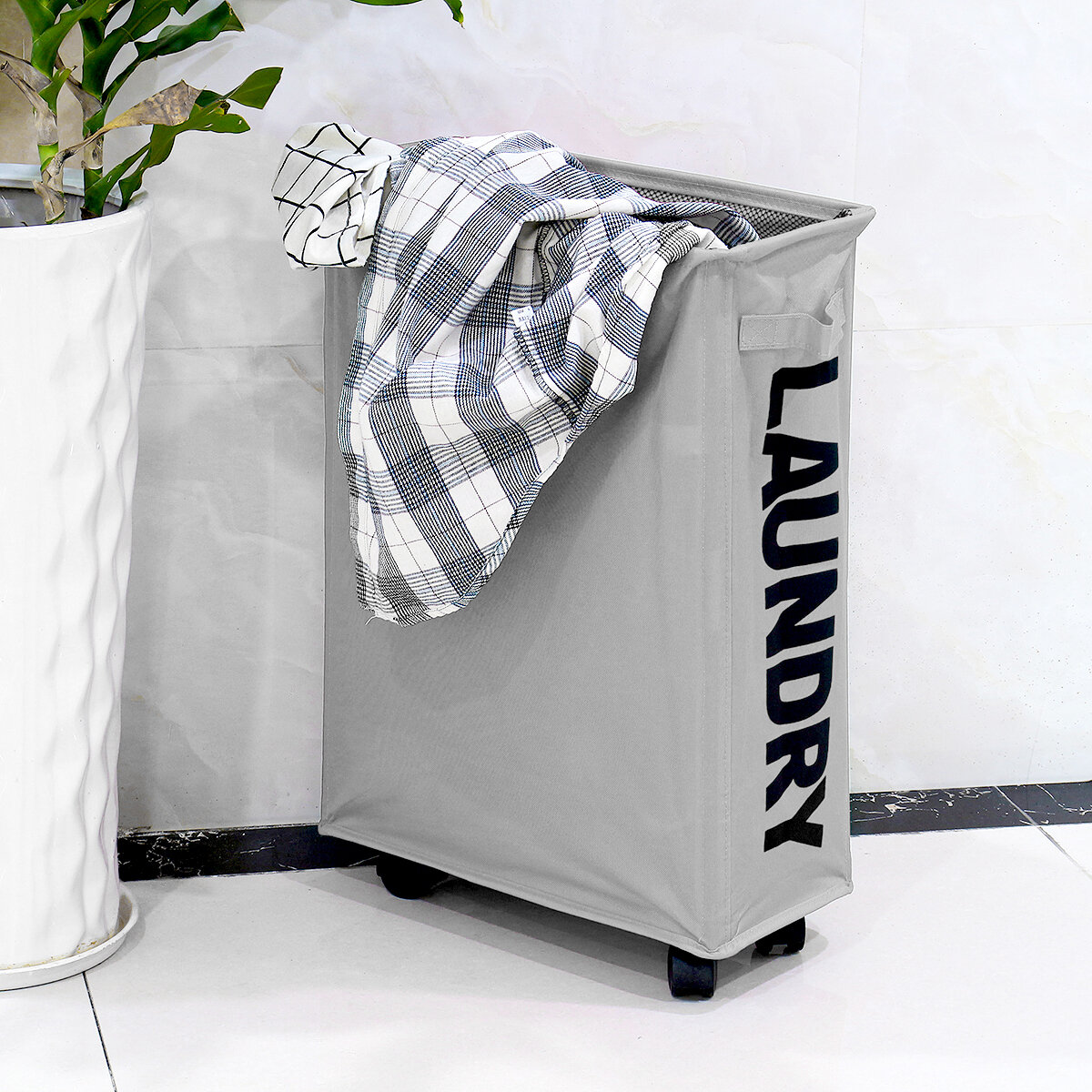 IHOMAGIC Laundry Basket Hamper Dirt Washing Clothes Storage Organizer With Wheel Portable