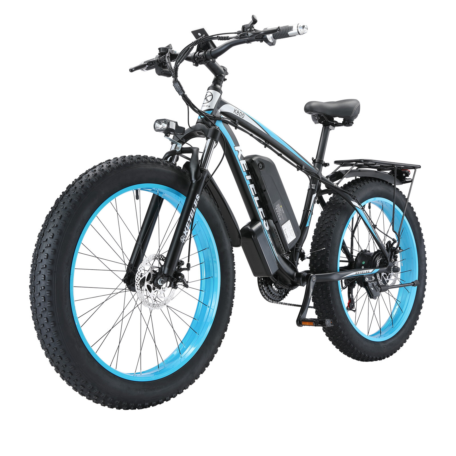 

[USA Direct] KETELES K800 Electric Bike 48V 1000W Motor 13AH Battery 26*4.0inch Tires 30-60KM Max Mileage 150KG Max Load
