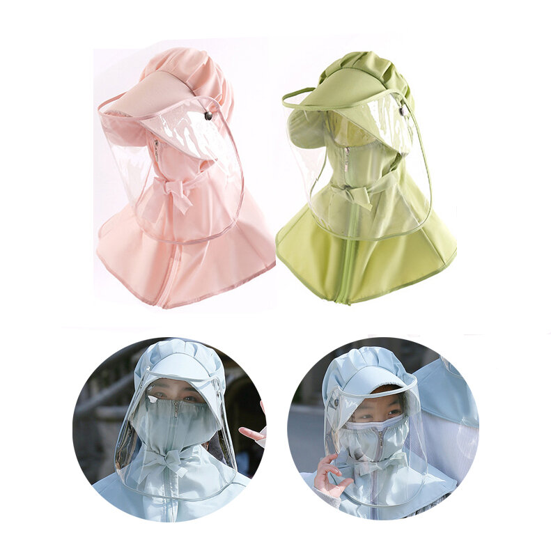 ZANLURE Adult / Child Removable PVC Transparent Anti-Fog Protective Hat Mask Saliva Protection Face Shield Fishing Sunsh