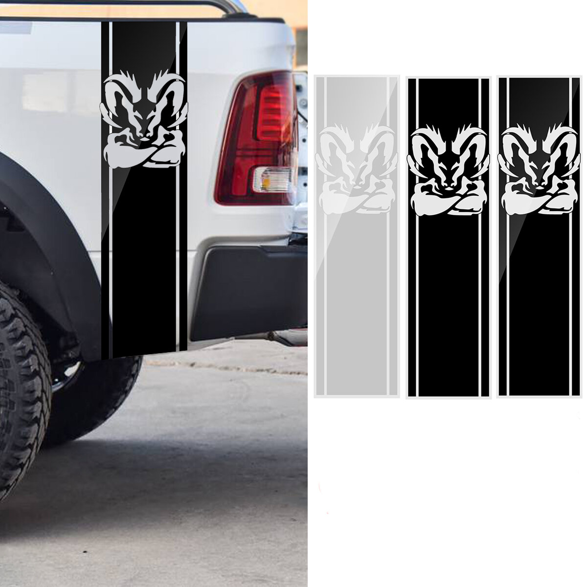 97x?25cm?Car?Stripe?Racing?Stickers PVC-stickers voor Dodge Ram 1500 2500 3500 5.7L DS011