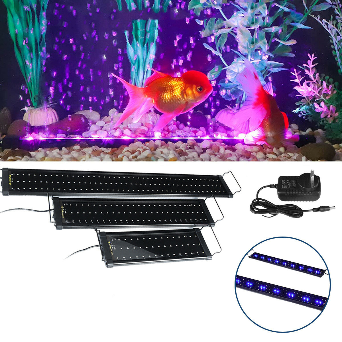 12V 25W 129 LEDs Aquarium Licht 30-90cm Verlichting Full Spectrum Fish Plant Tank Bar LED Lamp Dierb