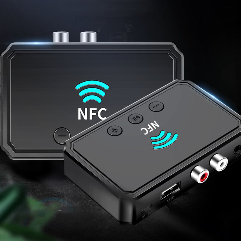 

Bakeey NFC-enabled bluetooth V5.0 Audio Transmitter Receiver 3.5mm Aux 2RCA Wireless Audio Adapter For TV PC Speaker Car