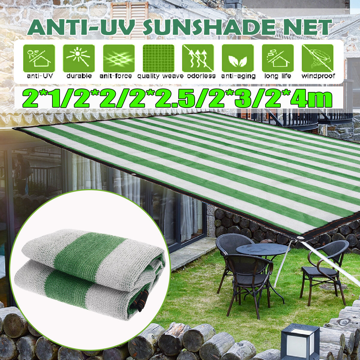 

Anti-UV Sunshade Net Outdoor Garden Car Cover Sunscreen Cloth Sun Shade Sail