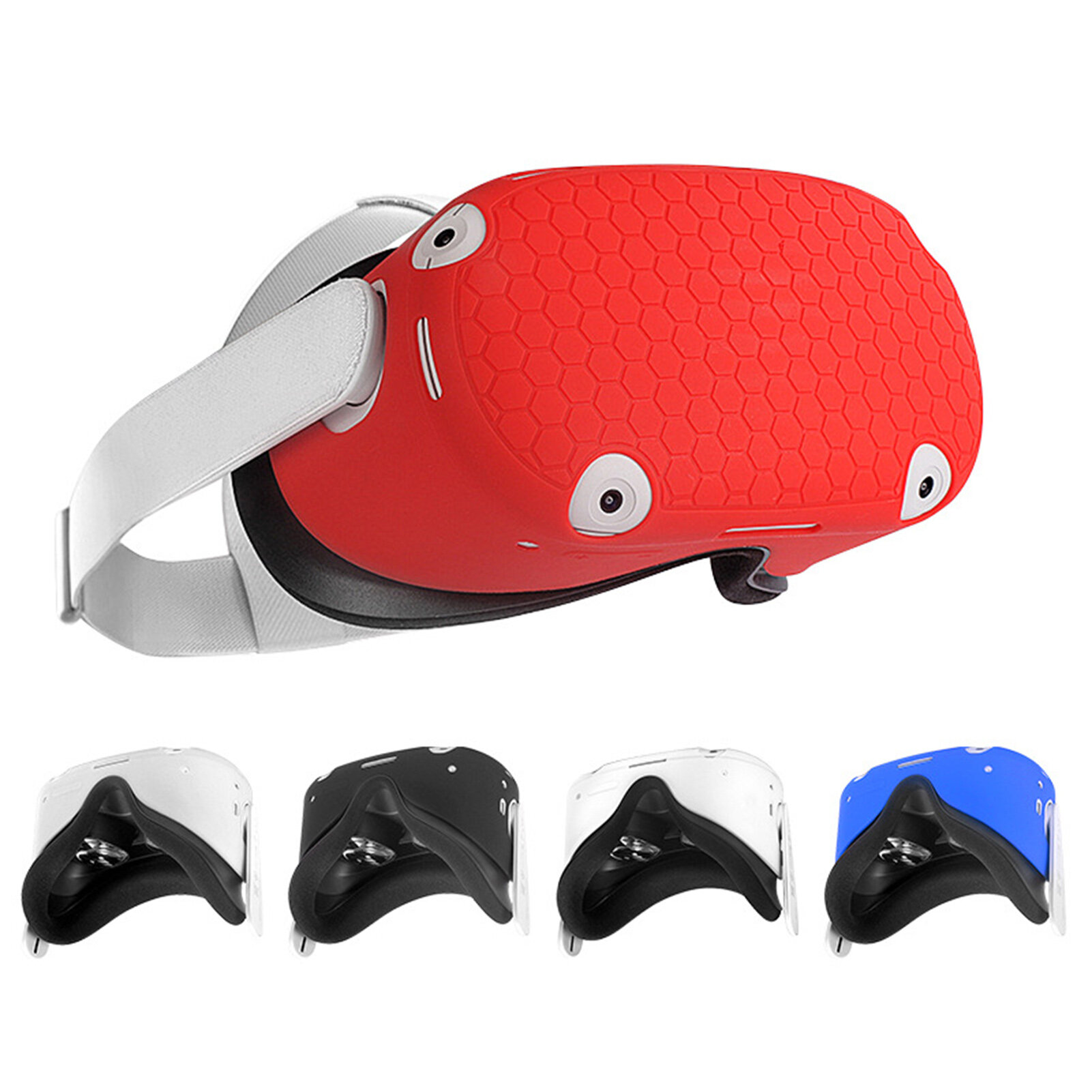 Hibloks Siliconen Beschermhoes Shell Case Helm Bescherming Front Cover voor Oculus Quest 2 VR Access