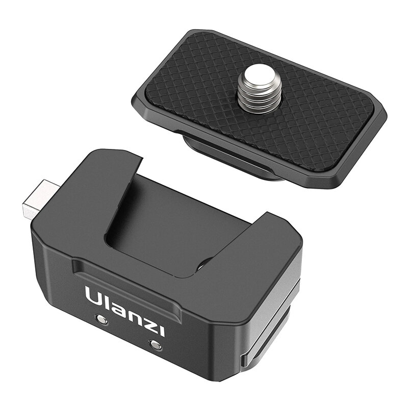 Ulanzi R072アルミニウム合金クイックリリースマウントプレートアダプターベース、1/4インチスクリューアクションカメラマウント、GoProカメラ携帯電話用