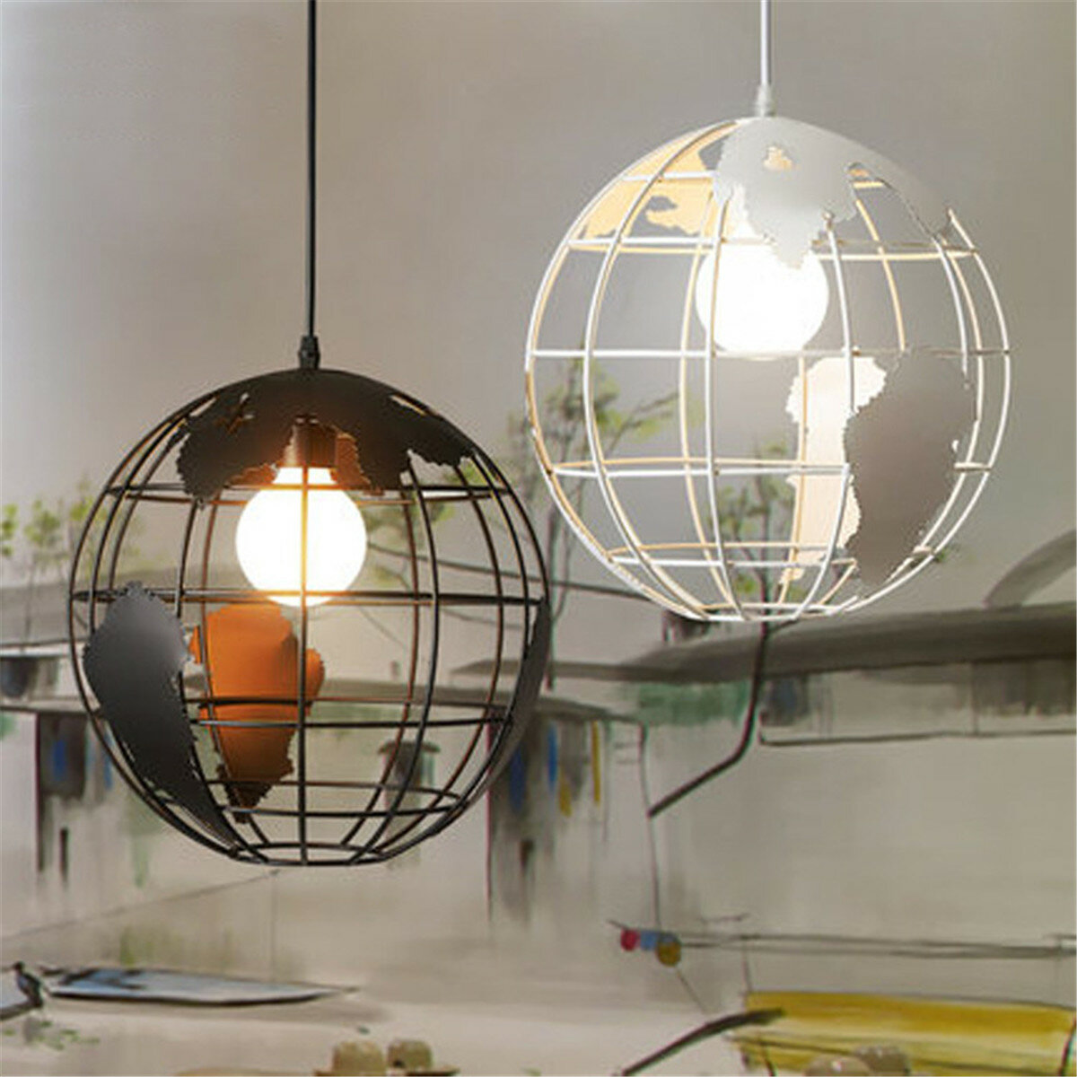 Globe Chandelier Modern Creative For Restaurant Bar Table Cafe Tea Shop Light