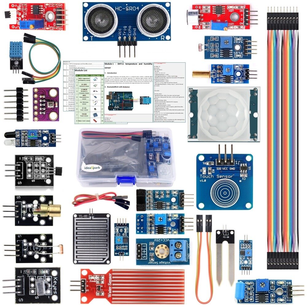 

22 In 1 Sensor Module Kits for Arduino Sensor Raspberry Pi IoT Beginner Learning Starter Kit