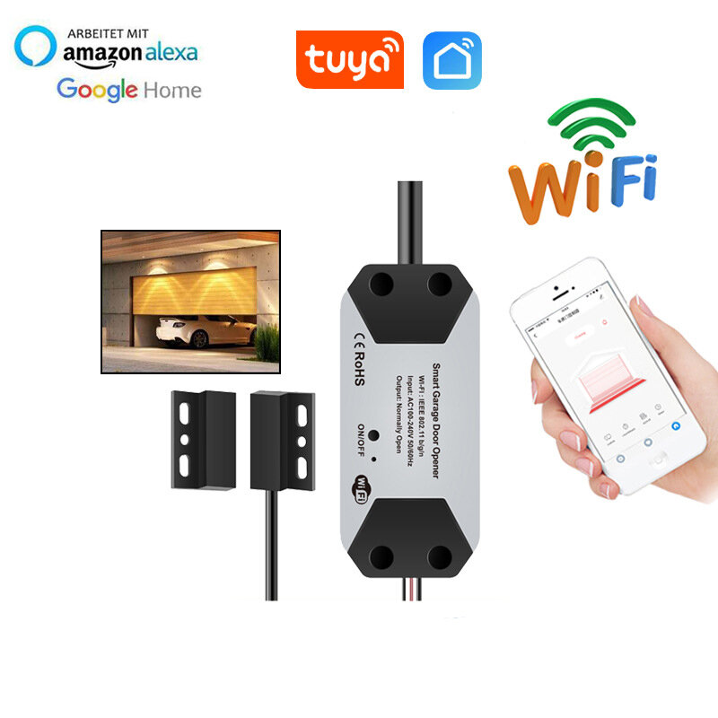 

Earykong Tuya WiFi Switch Smart Garage Door Opener Controller Remote Control Works With Alexa Echo Google Home SmartLife