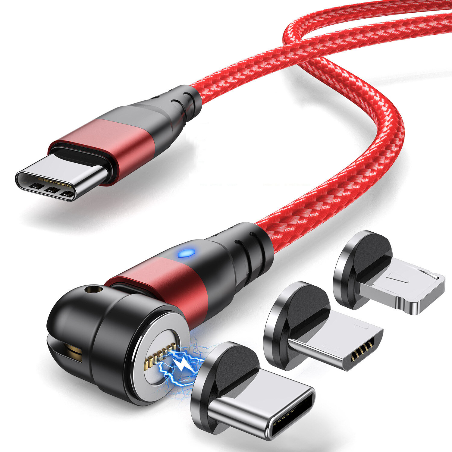 

Uslion PD 60 Вт Магнитный кабель USB-C - USB-C PD3.0 Подача питания QC4.0 Кабель для быстрой зарядки и передачи данных д