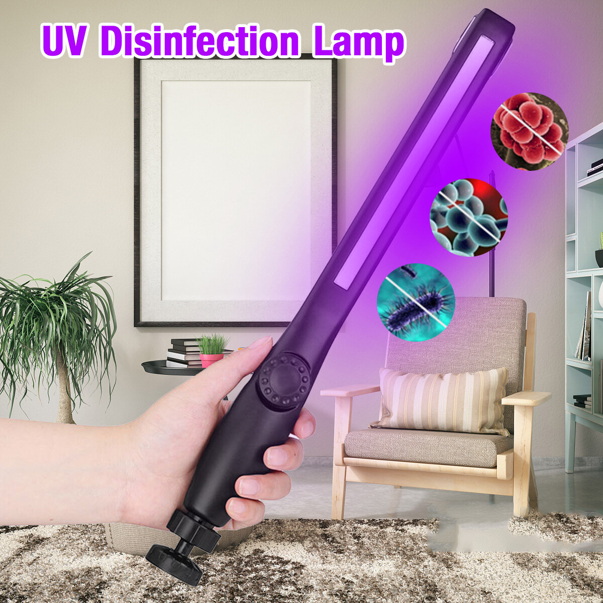 

DC5V UV Germicidal Lamp 360° USB Disinfection Hand-held Home Sterilization COB Light for Home