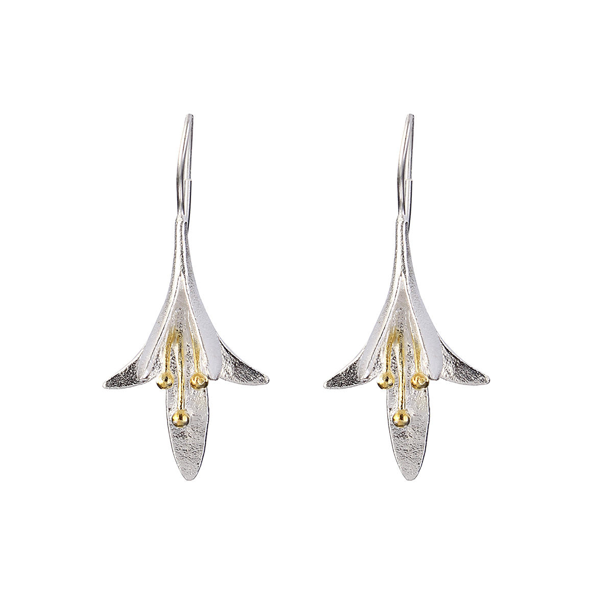Trendy S925 Silver Ear Drop Delicate Magnolia Flower Earrings Gift for Her Women