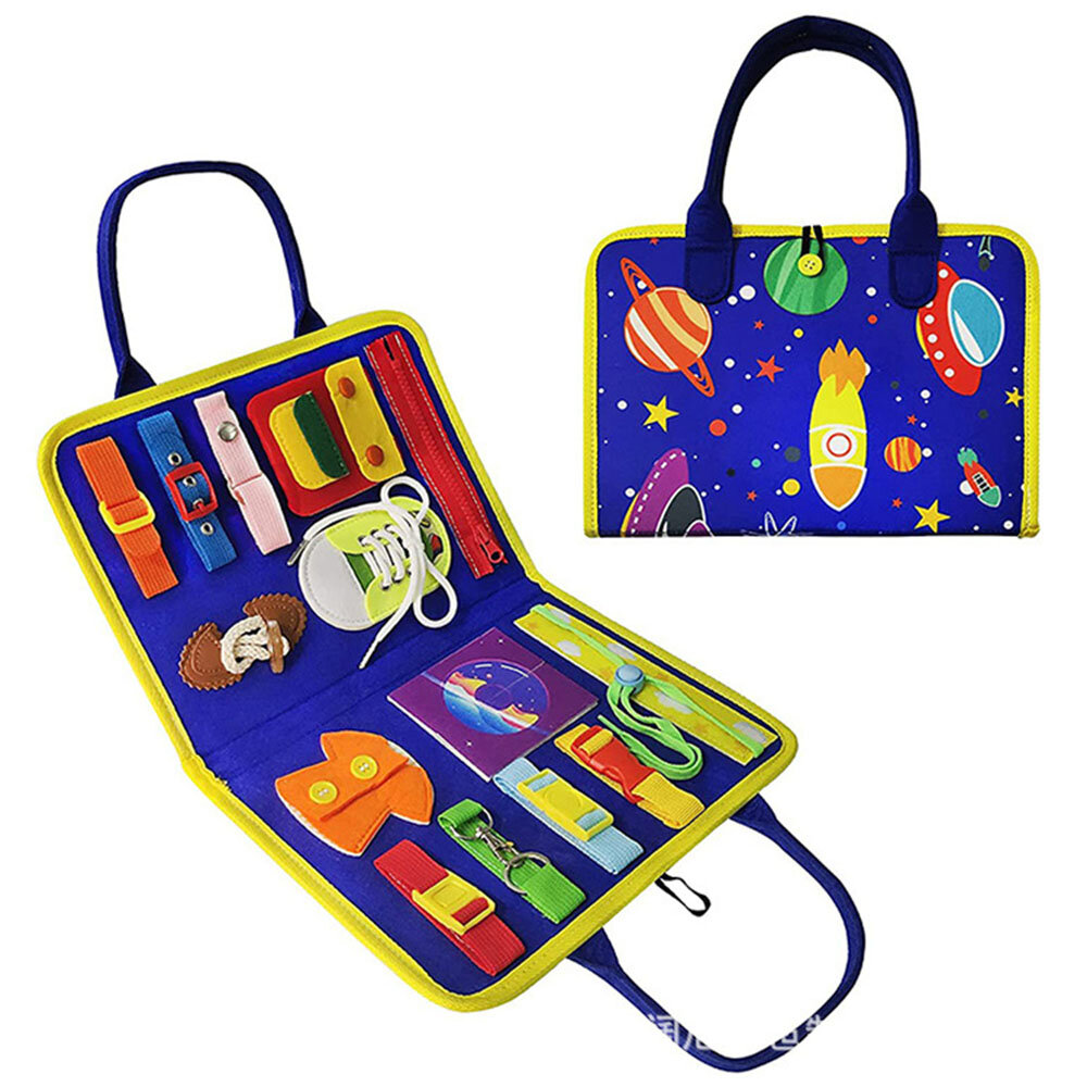 Montessori-speelgoed voor peuters Vaardigheidstraining Leren aankleden Vilt Drukke Board Montessori-