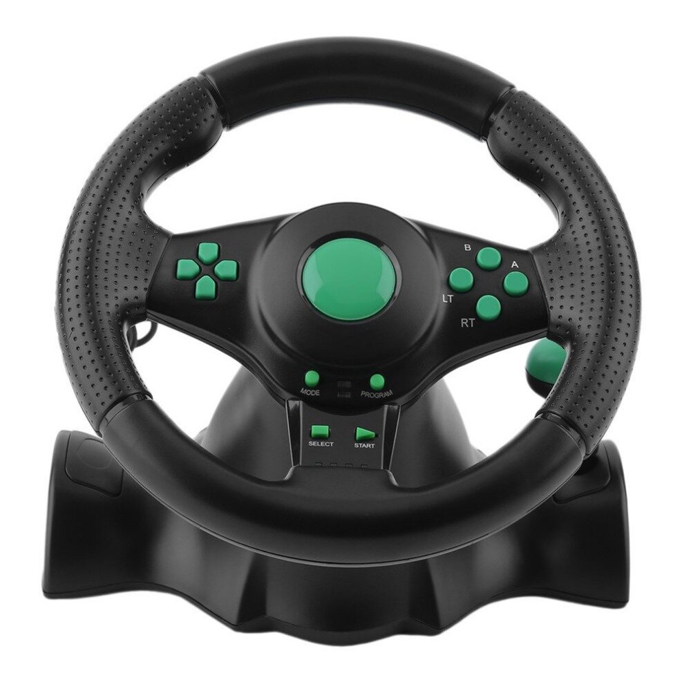 Racing Game Steering Wheel for XBOX 360 PS2 PS3 PC Computer USB Car Steering Wheel 180 Degree Rotation Vibration With Pe