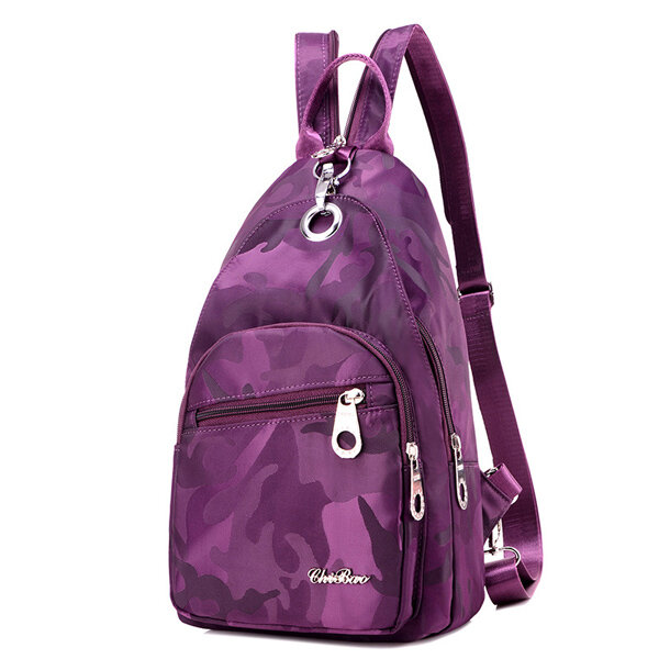 Women Nylon Camouflage Backpack Girls Outdoor Sports Multifunction Chest Bags Shoulder Bags