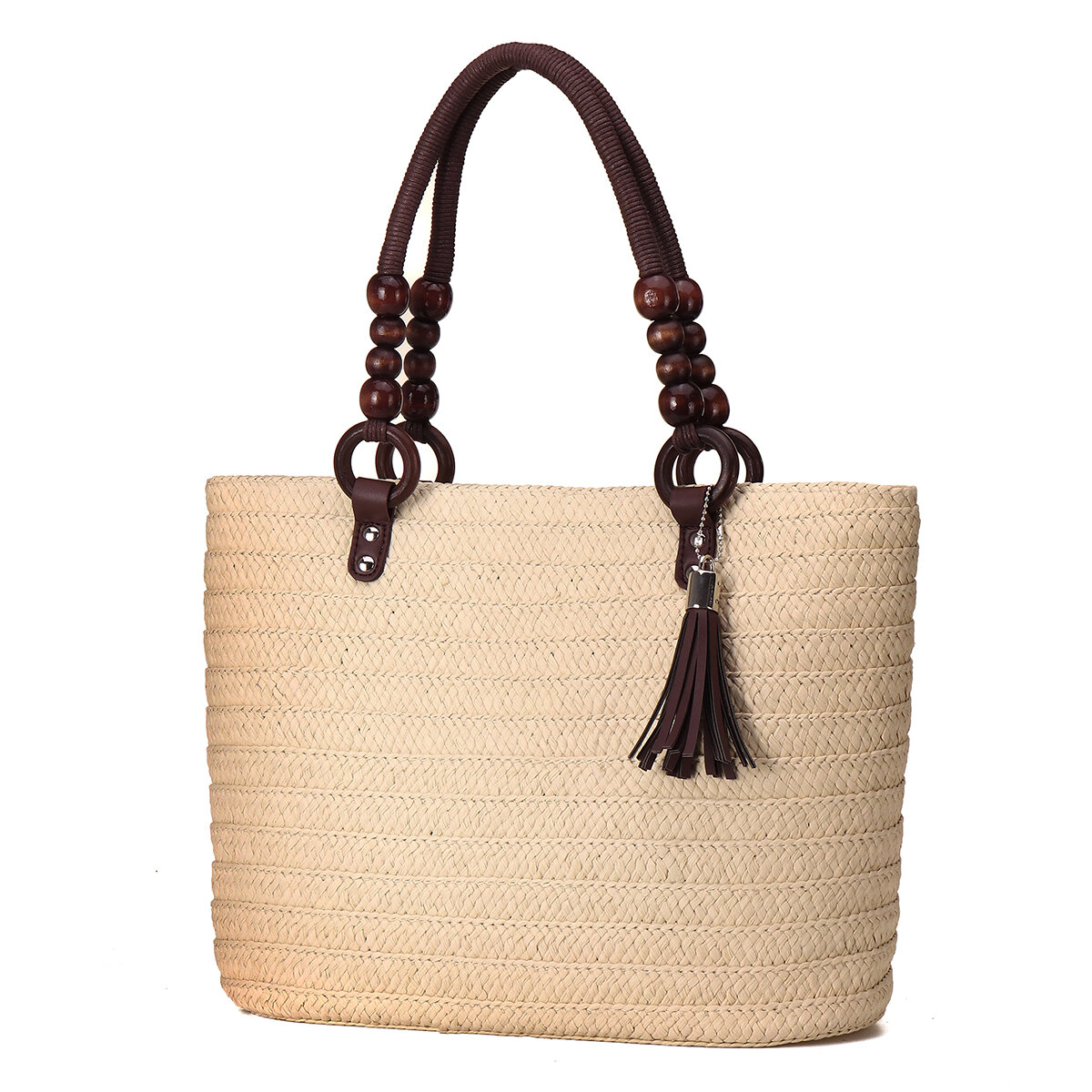 

Women Summer Tassel Straw Shoulder Bag Top Handle Satchel Handbag