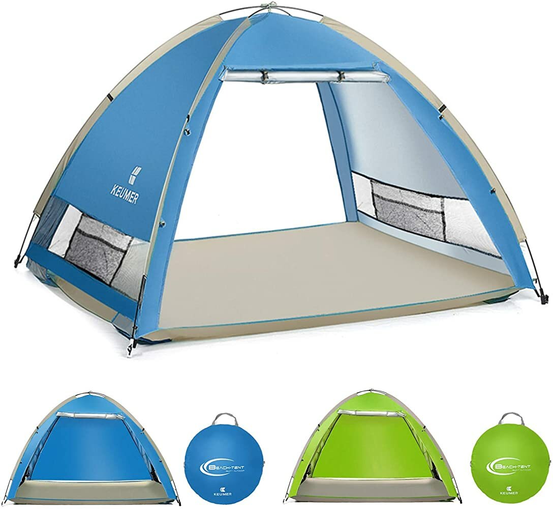 Tenda de acampamento automática para 4-5 pessoas UPF 50+ Anti UV Praia Tenda Sun Shade Canopy Viagem de pesca ao ar livre