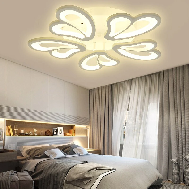 3 Heads Modern Ceiling Lamp Remote Control Living Room Bedroom Study Light AC110 220V
