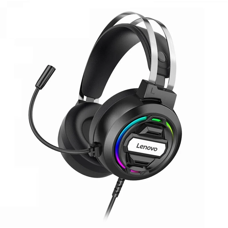 Lenovo H401 Gaming Headset Over-Ear 3.5 mm USB 7.1 Surround Sound Deep Bass Stereo Spielkopfhörer mit Mikrofon für PC Laptop Gamer