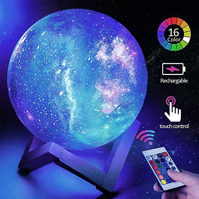 Loskii LED USB Rechargeable Star Moon Lamp Night Light Galaxy Lamp 16  Colors LED 3D Star Lamps with Wood Stand Christmas Light Gift Sale -  Banggood Philippines-arrival notice-arrival notice