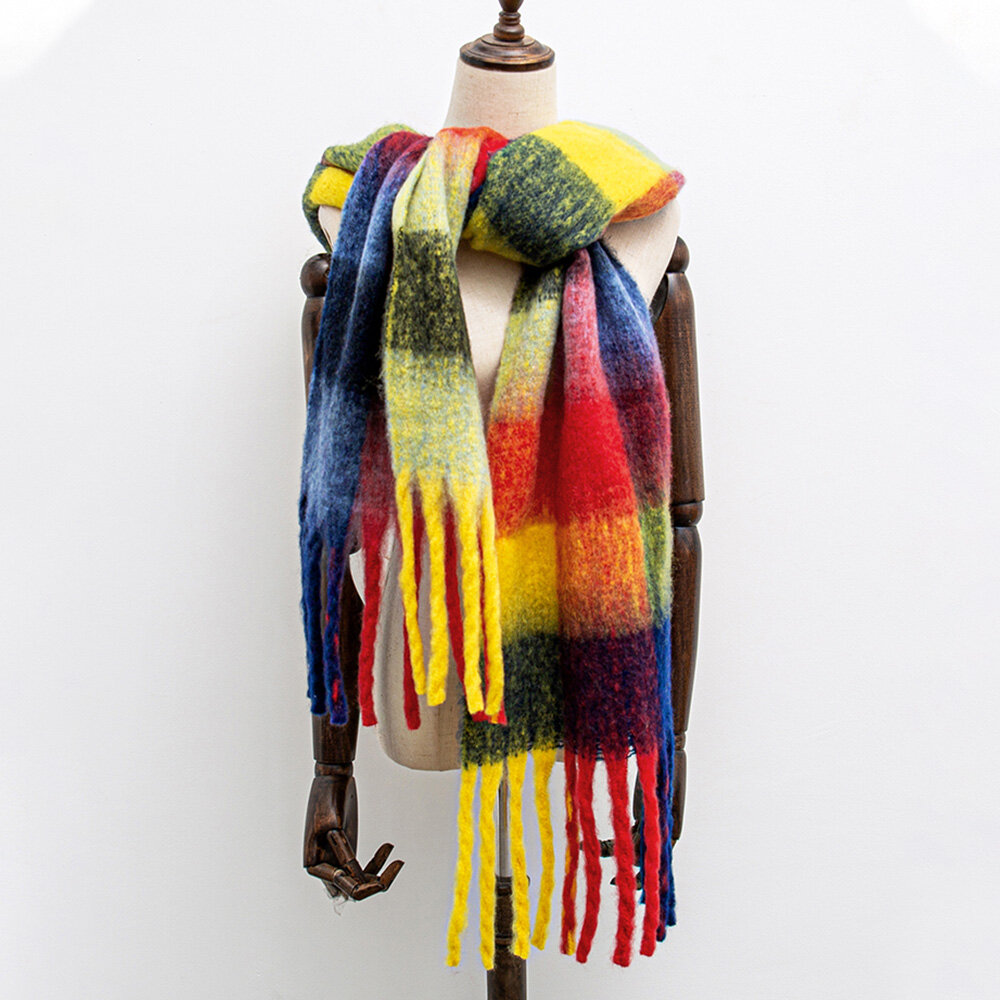 Unisex Dacron Colorful Roosterpatroon Jacquard Verlengd Verdikte Mode Warmte Sjaals