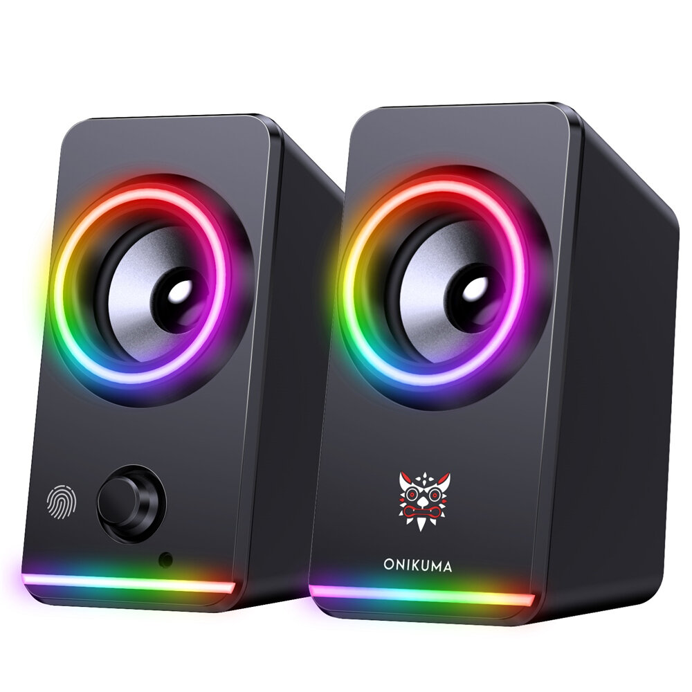 ONIKUMA X6 Gaming Speaker 2.0 Channel RGB Light Computer Speaker Stereo Bass Touch Control Gaming Wired USB/3.5mm Speake